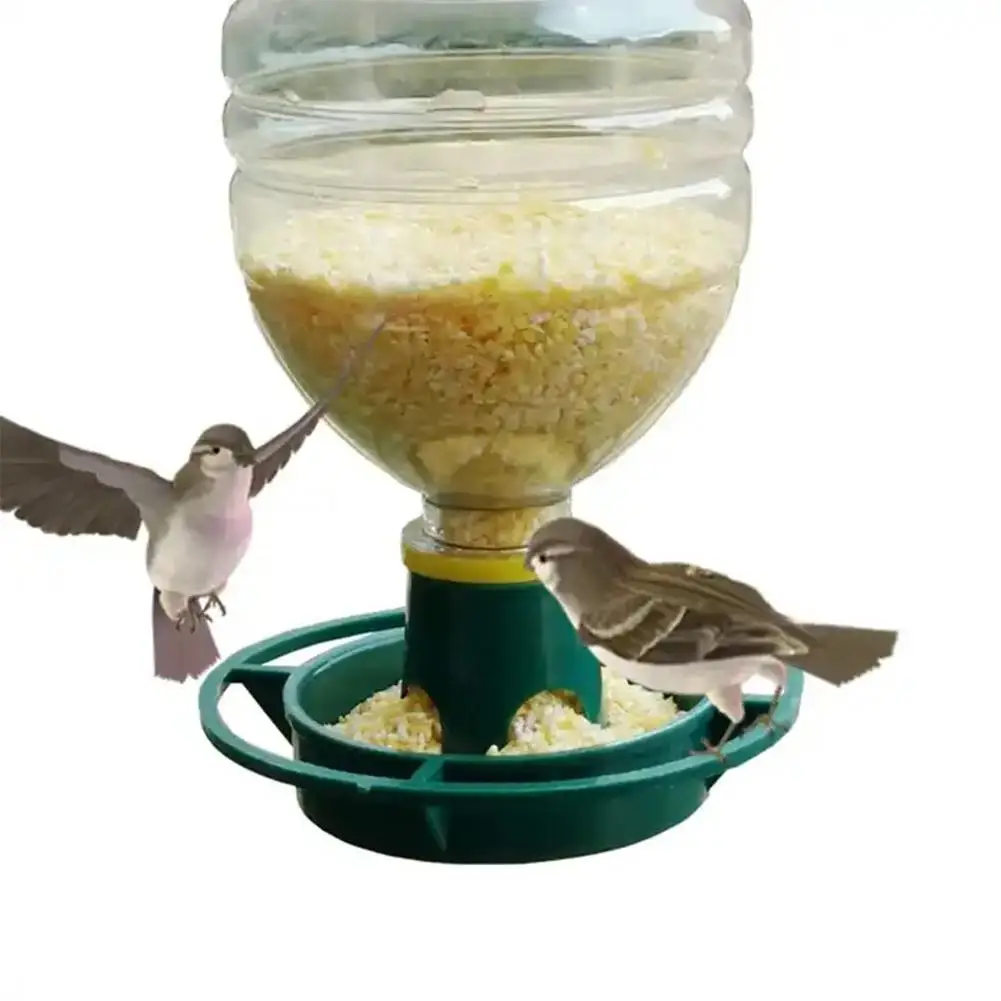 Bird Feeder 1pcs Recycle Soda Bottle Top Automatic Outdoor Garden Balcony Hanging Feeding Tray bird feeder