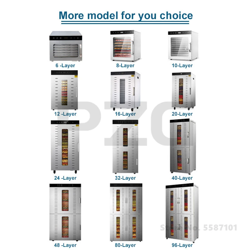 48 Trays S.S. Commercial Food Dehydrator For Fruit Vegetable Dryer Household Dried Meat Beef Jerky Drying Machine Banana Dryer 5