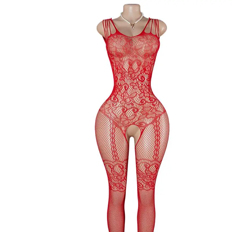 Plus Size Crotchless Transparent Fishnet Open Bra Bodysuit Porno Lingerie Women Bodystocking Exotic One Piece Erotic Costumes_voghion.com