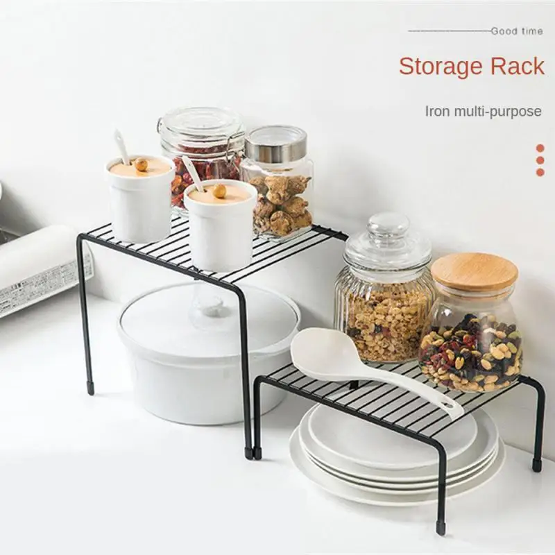 1/2PCS Storage Rack Wrought Iron Hollow Drain Shelf Single Layer Bedroom Bathroom Kitchen Storage Holder Home Accessories 2
