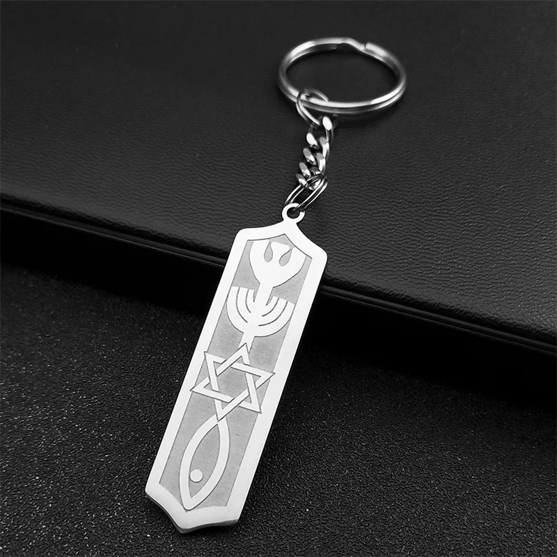 LIKGREAT-Llavero De Acero Inoxidable De Trella De David, Hexagrama Amuleto De Judío De Israel, Joyería De Tendencia, Llavero Para Hombr Y Mujer, Venta Al Por Mayor - AliExprs