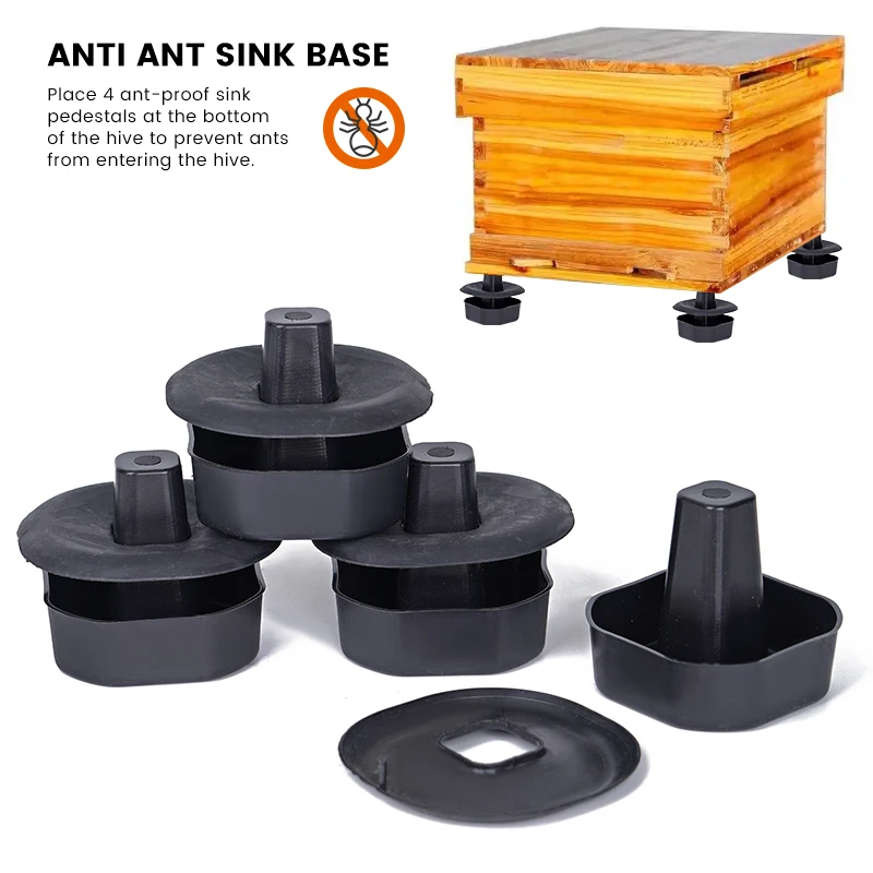 

4 Sets Bee Hive Anti-Ant Bracket Sink Base Tripod Heightened Waterproof Insect-Proof Hive Feet Beehive Stand Beekeeping Tools