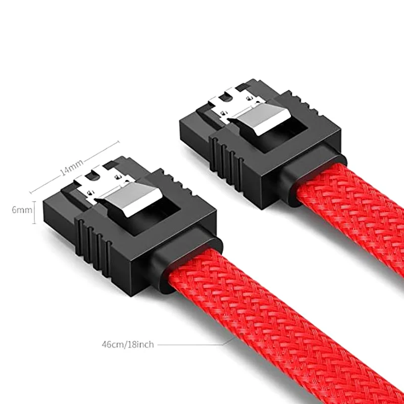 【C】SATA 3.0 III SATA3 7핀 데이터 케이블 6Gb/S SSD 케이블 HDD 하드 디스크 드라이브 코드 라인(나일론 프리미엄 슬리브 포함)