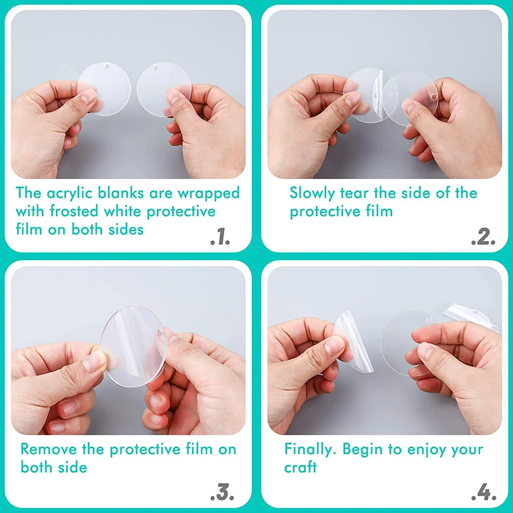 120Pcs Acrylic Keychain Blanks Tassel Pendant Keyring Pendant Round Acrylic Key Chain Metal Keychain Ring Set DIY Craft