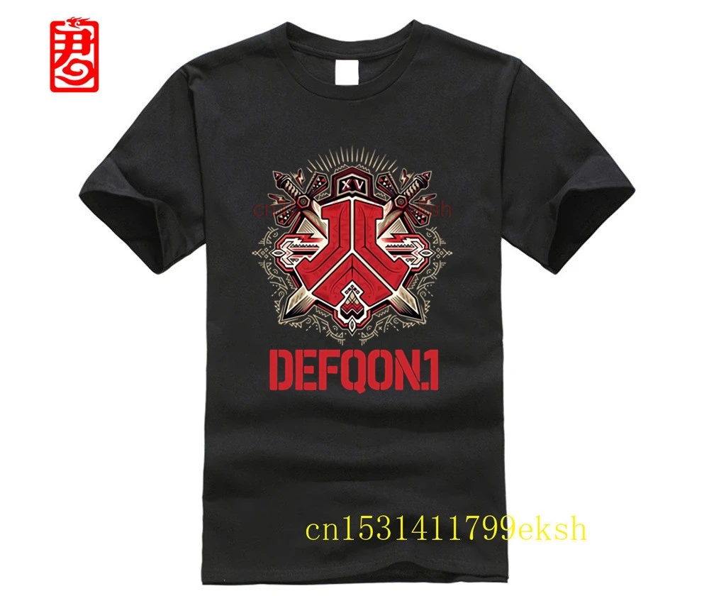 Разные мужские футболки забавная Мужская футболка Defqon 1 черная свободная с