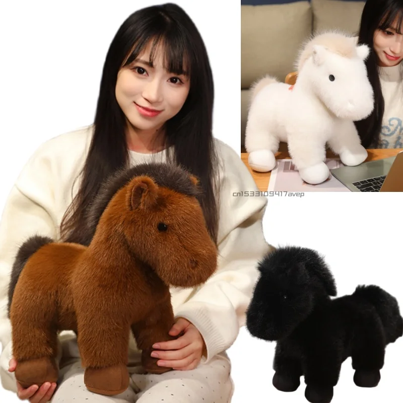 23 35cm Simulation Cute Horse Plush Doll Brown White Long Hair Animal 23-35cm-simulation-cute-horse-plush-doll-brown-white-long-hair-animal