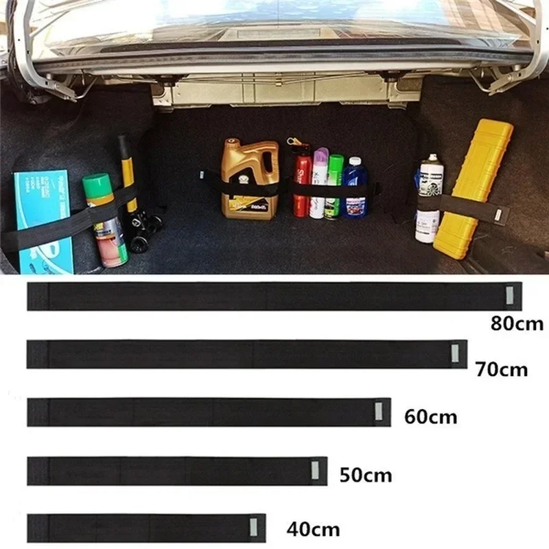 Car Trunk Organizer Storage Bag Elastic Fixing Belt Tapes Fire Extinguisher Fixing Belt Auto Interior Accessories 40-80CM