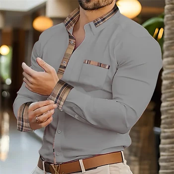 Camisa Manga Larga Hombre 25 Colores | Bolsillo, Transpirable, Casual Exterior, Moda XS-6XL