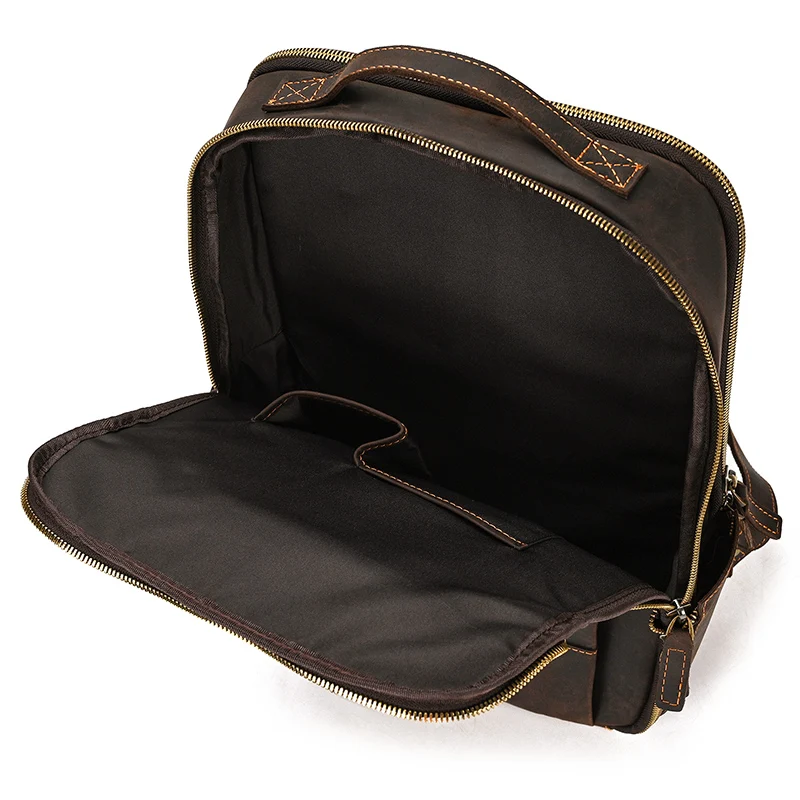 Womens Rustic Brown Leather Backpack Mens Purse