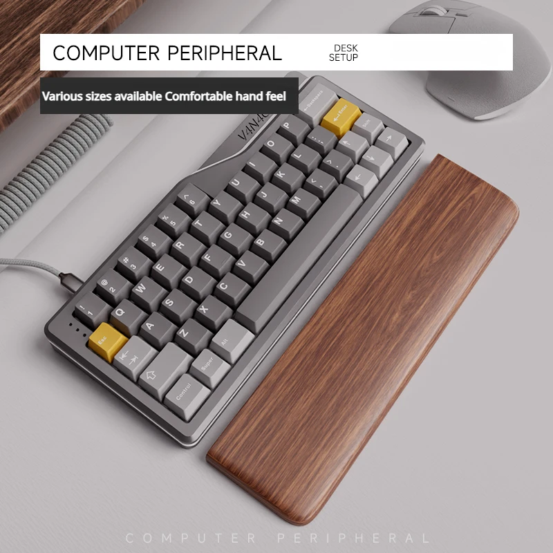 Echome-ergonômico Preto Noz Teclado Mão Resto Original Split Madeira Apto para 60 75 80 98 104 Teclas Teclados Mecânicos
