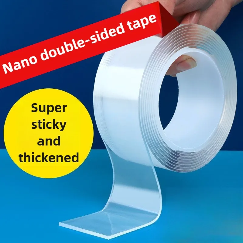 Enhanced Adhesive Washable Nano Tape - Transparent Double-sided Acrylic Strip