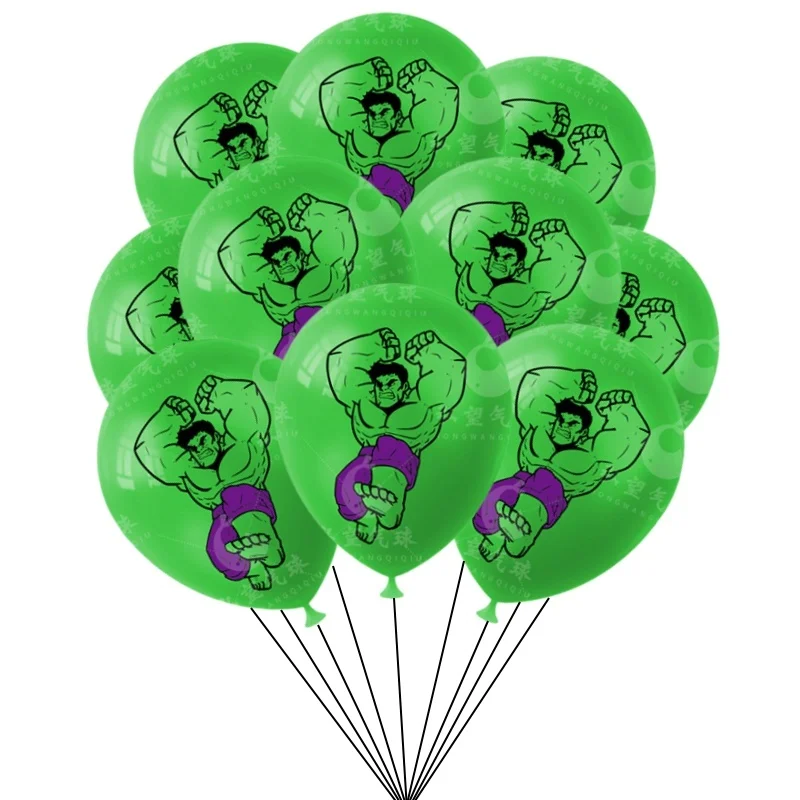 thumbnail image 1 of 10/50 piezas de globos de látex con temática de Hulk de Los Vengadores, globos de aire, decoraciones para fiestas de cumpleaños de niños, juguetes para niños, suministros para fiestas de baby shower, 1 of 5