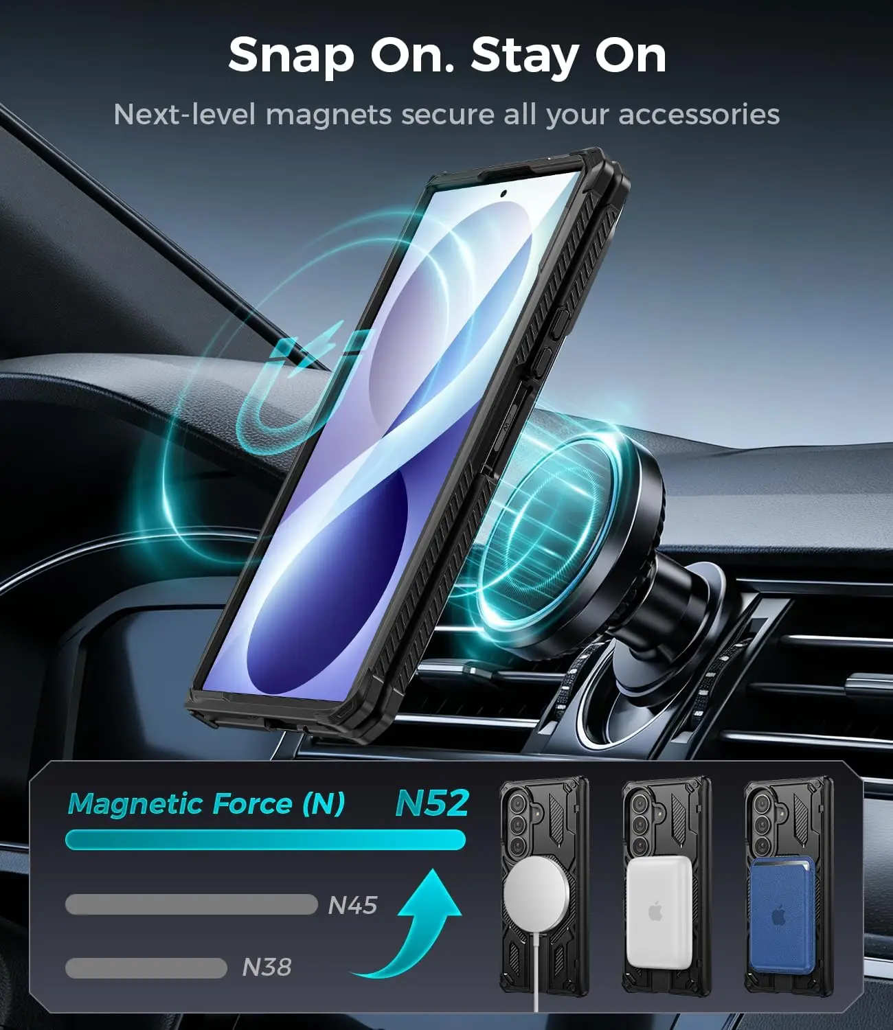 Magnetic Stand Rugged Shockproof Case with Hinge Protection and Military-Grade Durability