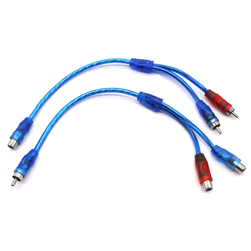 High Quality Car MP3 Audio RCA 1 Male To 2 Female Y Splitter Cable Adapter Cord Converter Car AUX Amplifier Speaker Adapter