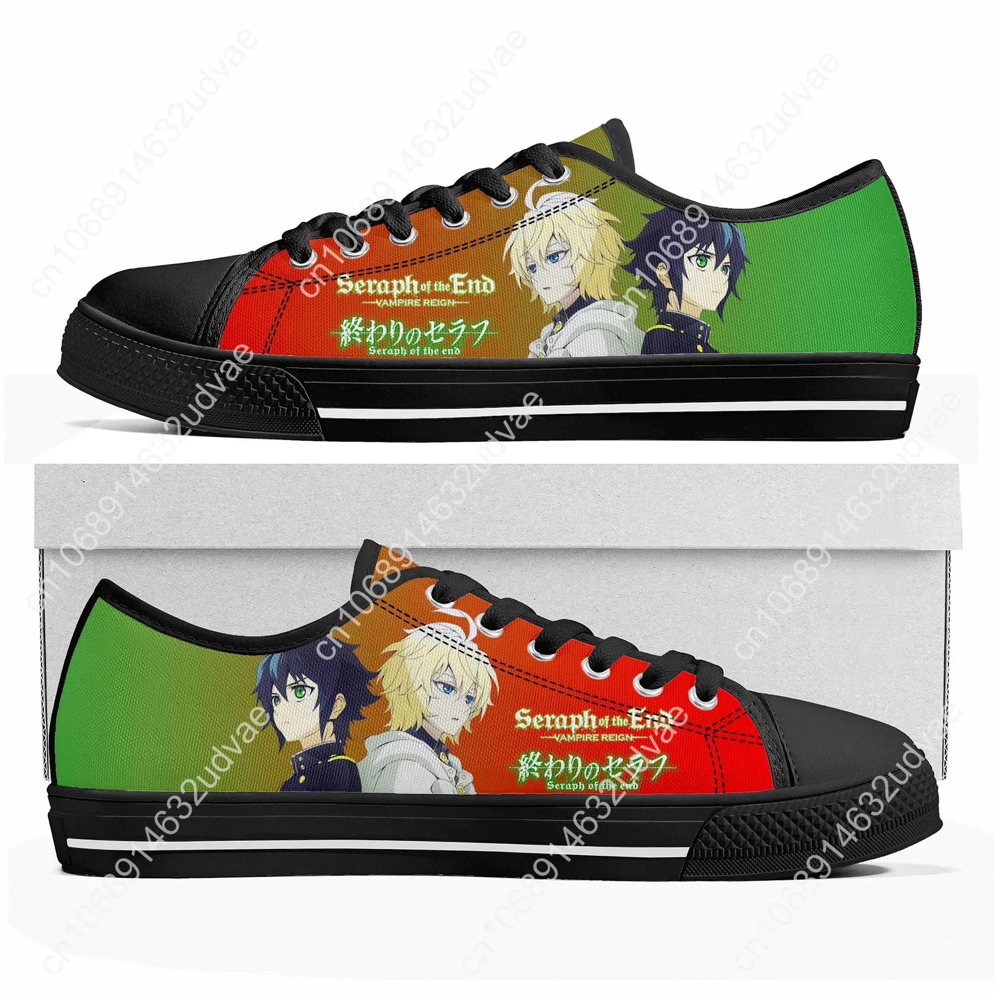 Seraph Of The End Hyakuya Yuichiro Low Top Sneakers Mens Womens Teenager High Quality Canvas Sneaker Couple Shoes Custom Shoe