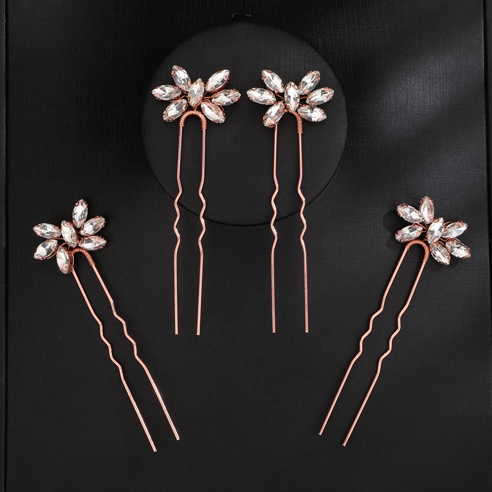 Hair accessories bridal hair accessories Rhinestone Hair Pin for women wedding 4PCS Headpiece