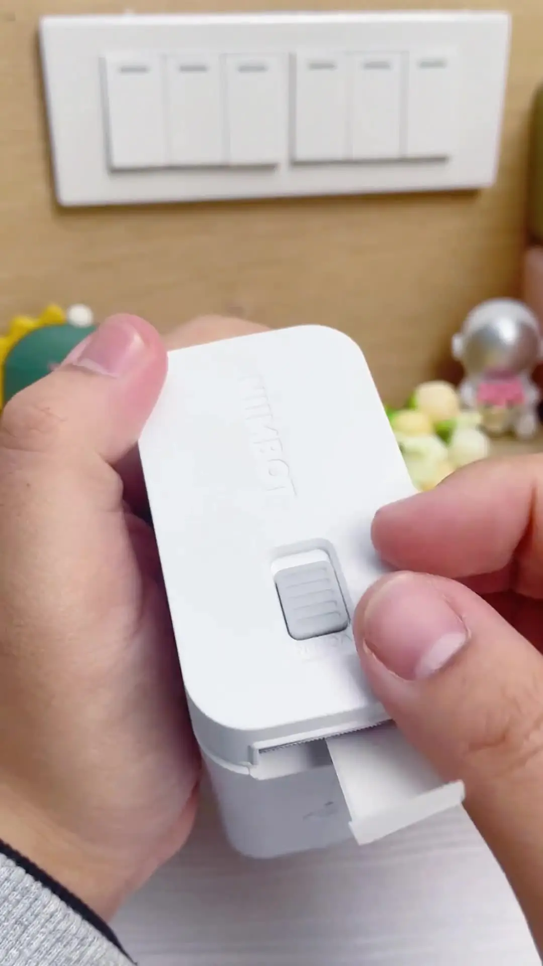 Легкий термопринтер этикеток Niimbot D101 подключенный с печатью Type-C и