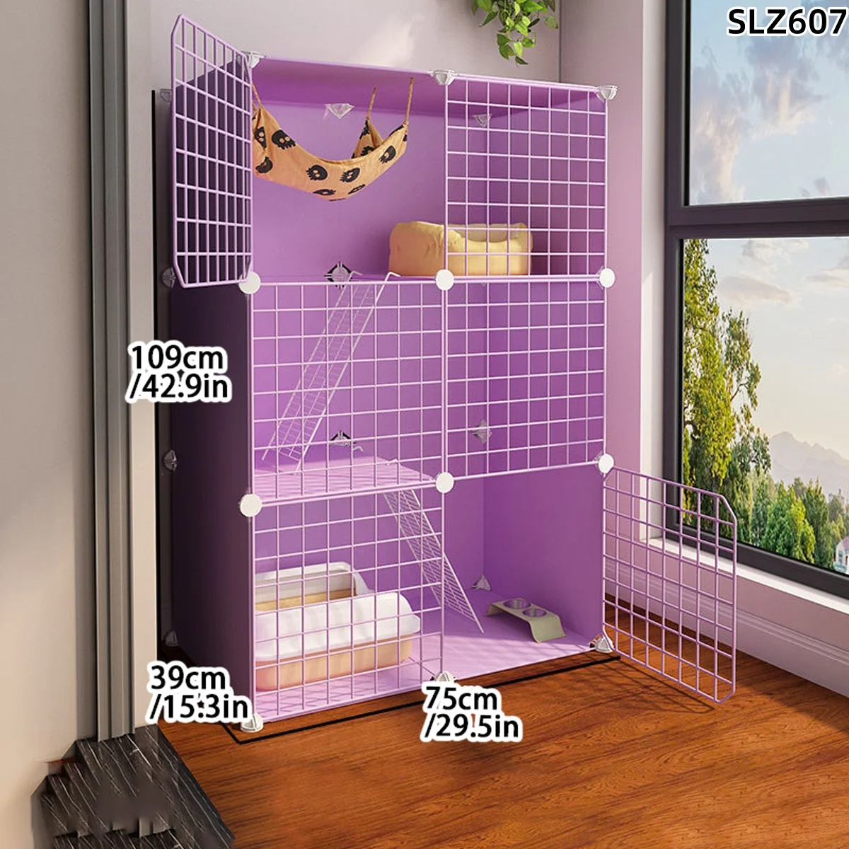Cat Cage Household Kitten Villa Extra Large Free Space Encrypted Cattery Two or Three Layers Small Cat House Indoor Nest
