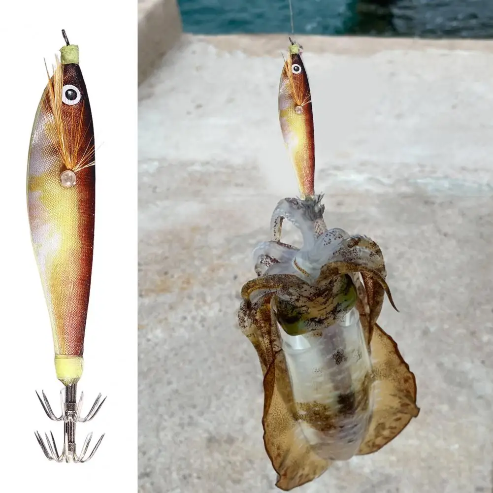 10cm/9.6g Fishing Lure Strong Penetration Tempting Sharp Luminous Wood  Shrimp Octopus Artificial Hook for Fishing Lovers