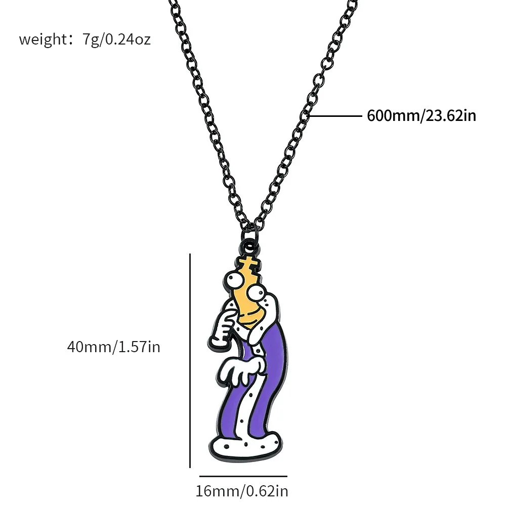 Amazing Digital Circus Cartoon Pendant Necklace: Creative Alloy Fashion Jewelry with Enamel Detailing