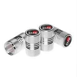 4Pcs Car Wheel Tire Valve Caps - Sporty Air Stem Plug Accessories (Silver)