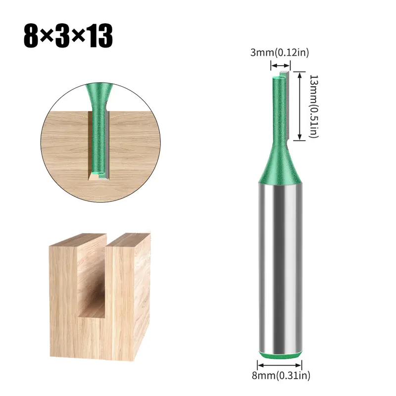 3mm-20mm Diameter 8mm Shank Straight Bit Tungsten Carbide Single Double Flute Router Bit Wood Milling Cutter For Woodwork Tool - Image 24