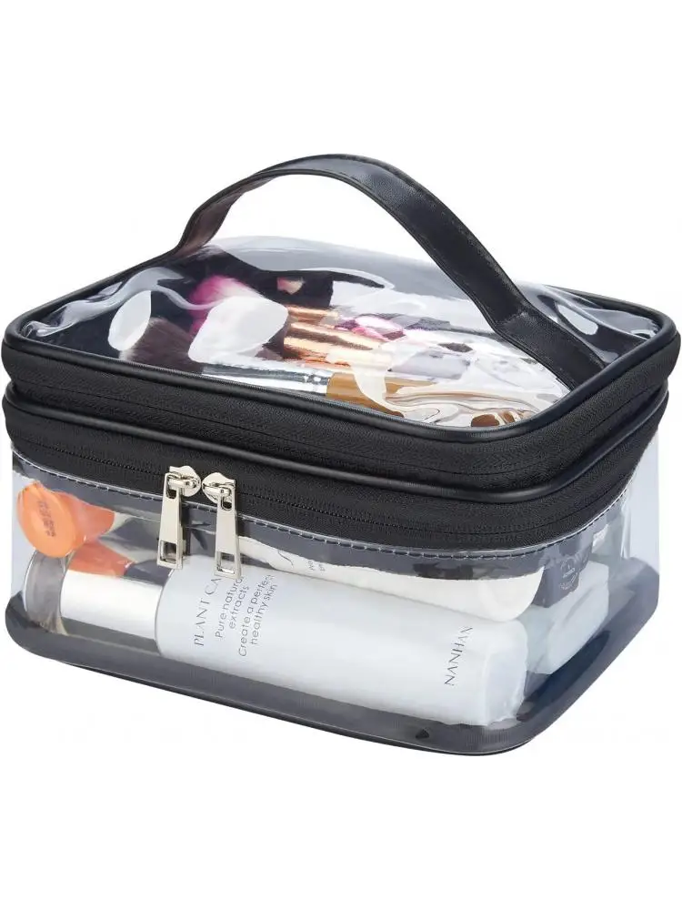

Multifunctional Double Transparent Makeup Bag Women's Makeup Case Large Capacity Travel Makeup Bag Washing and Beauty Storage Bo
