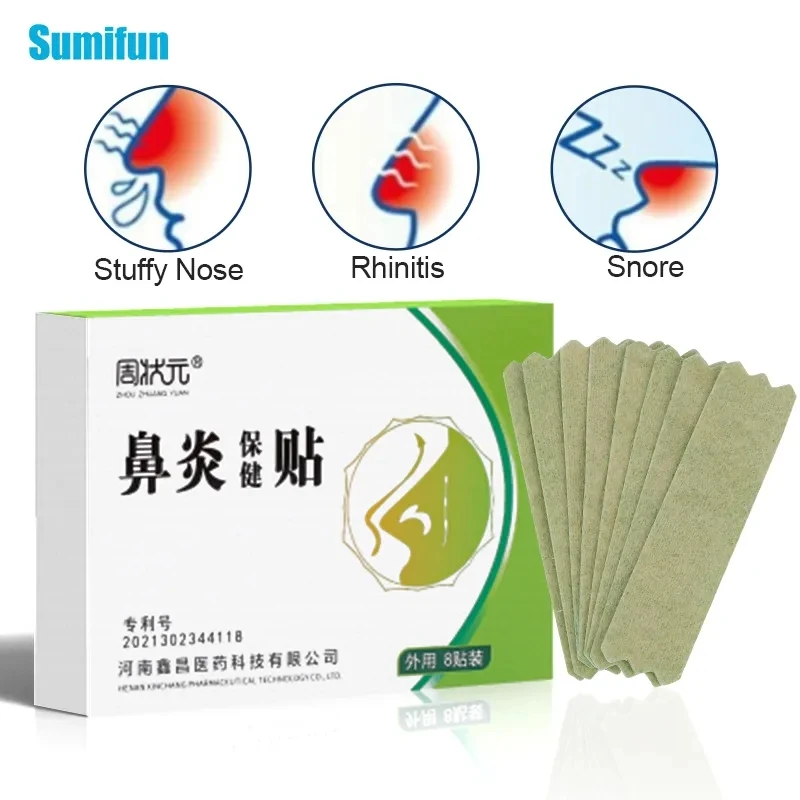 8Pcs Sumifun Rhinitis Patch Sinusitis Cold Nasal Congestion Treatment Allergies Anti Headache Snoring Health Care Plaster pain relief patch