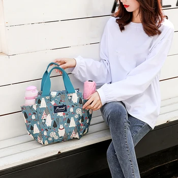 Zippered lunch box, lunch box, handbag for mothers, Oxford cloth backpack for work, bag for carrying to work, handbag 1