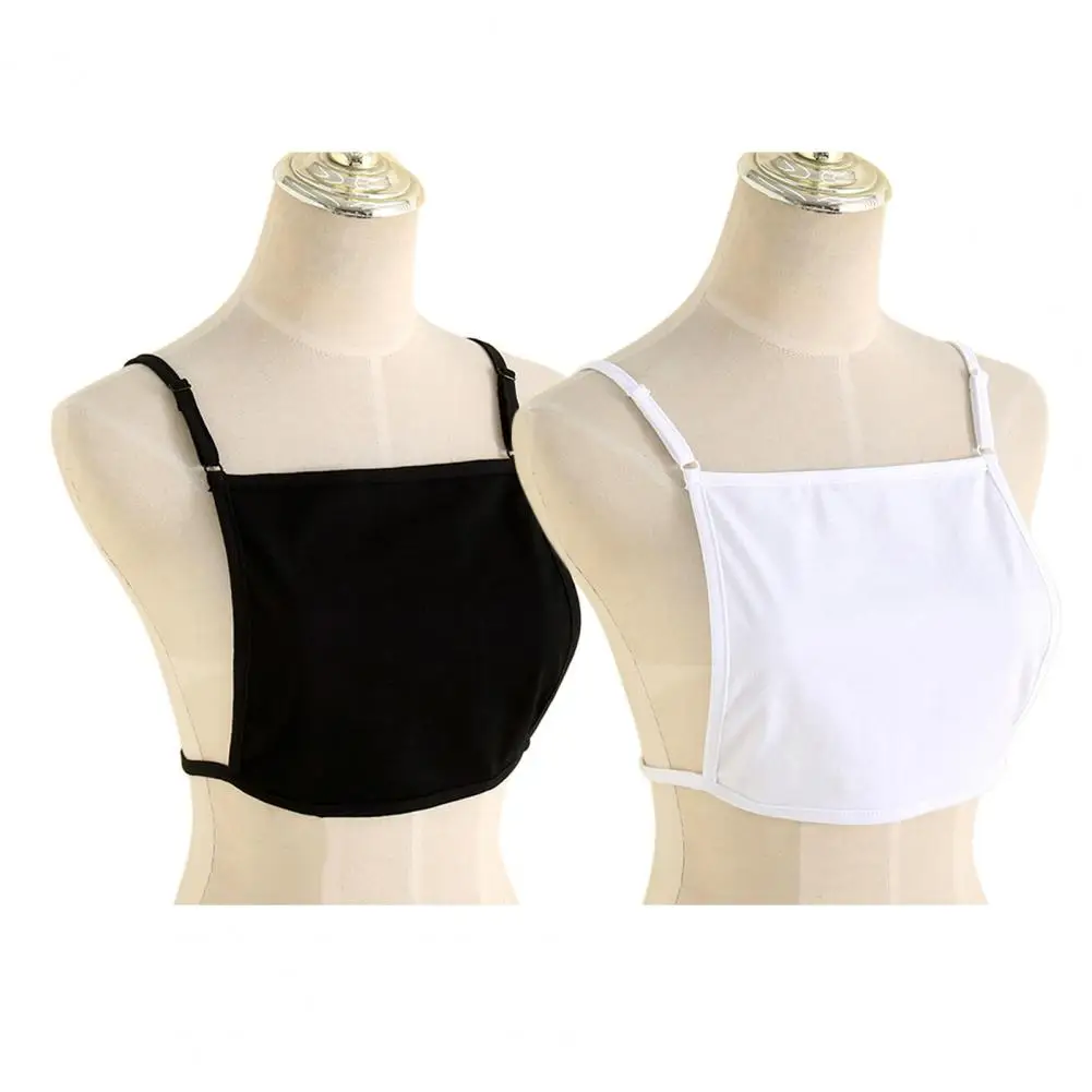 Women Exposure-proof Top Anti-exposure Chest Wrap Backless Camisole Bra Set Invisible Modesty Panel Vest for Cleavage