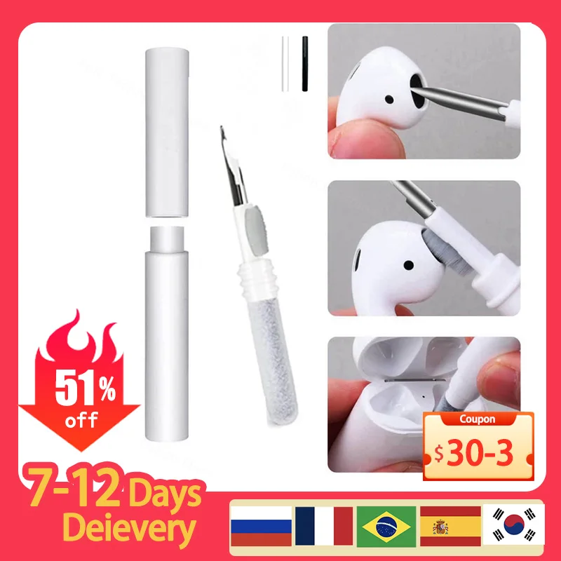 Kit limpiador de auriculares con Bluetooth para Airpods Pro 3 2,  herramientas de limpieza de estuche de auriculares para Xiaomi, Huawei,  Samsung, bolígrafo de cepillo limpio - AliExpress