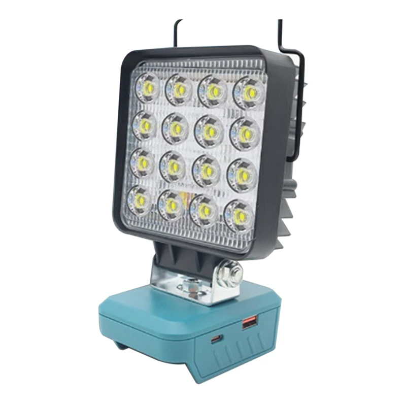 

LED Outdoor Work Light For Makita BL1830 USB-C Quick Charge, Suitable For Engineering Lighting And Shooting Durable Easy To Use