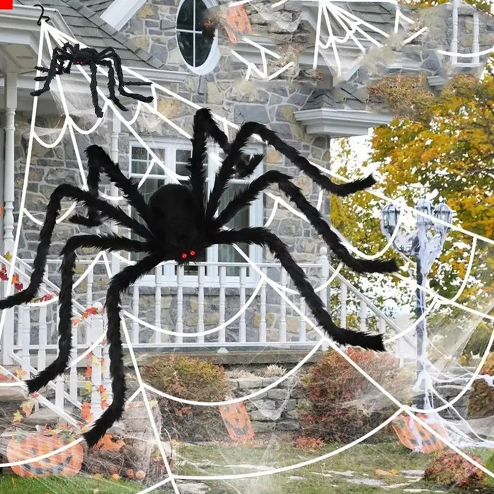 

Realistic Fake Spider Realistic Spider with Cobwebs Indoor/outdoor Halloween Decoration Extra Size for Spooky Indoor Halloween