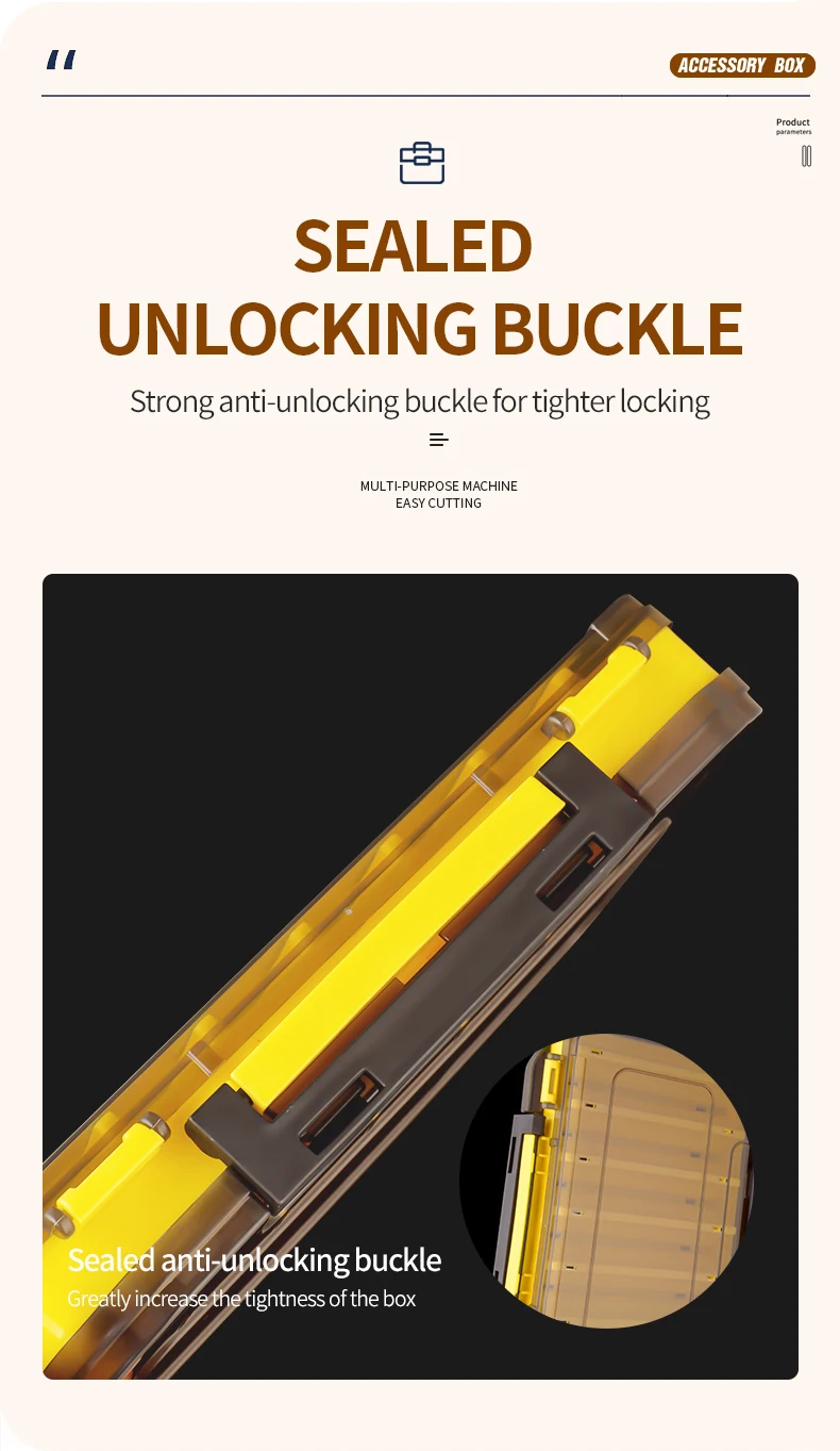 Description Picture 6 of itemTAIYU Fishing Tackle Box 14 Compartments Fishing Accessories Lure Hook Storage Case Double Sided Fishing Tool Organizer Boxes