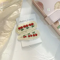 Elegant Lace Hollow Hair Clips - Stylish Accessories - One size (Cherry)