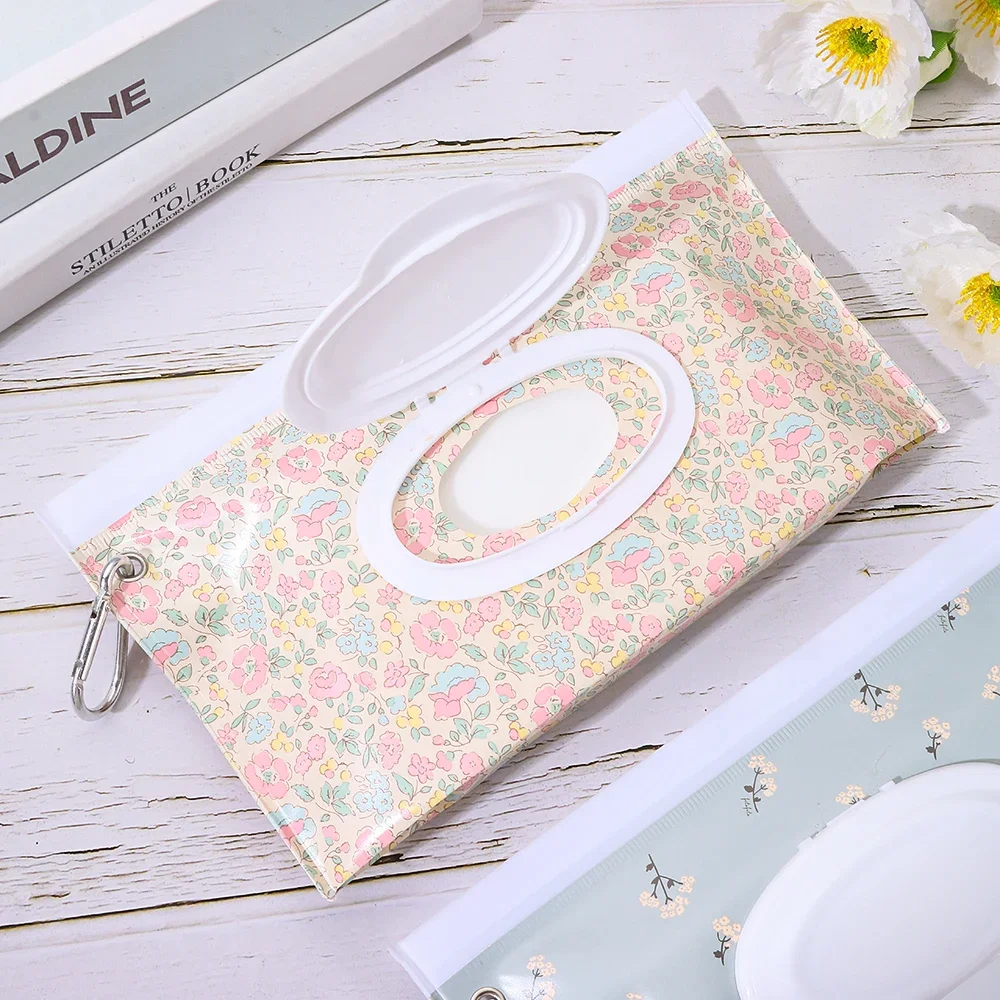 Wet Wipes Bag EVA Reusable Cosmetic Pouch Portable Holder Case Flip Cover Snap-Strap Tissue Box Stroller Accessories