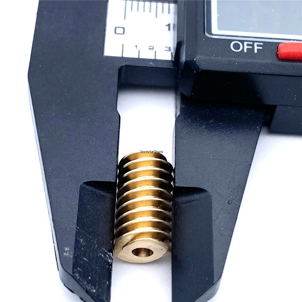 0.5M Motor Reduction Copper Worm 2.97mm 3MM Metal Spiral Gear 14mm Length
