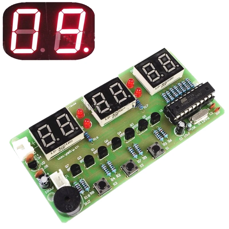 

Single Chip AT89C2051 Six-digit Digital Clock Kit 6-digit LED Digital Tube Display Electronic DIY Parts