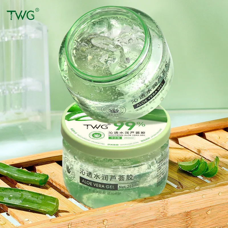 260ml Aloe Vera Gel Deep Moisturizing Hydrating Cream Soothes Sensitive Skin After Sun Repair Mask Curacao Aloe Vera Gel