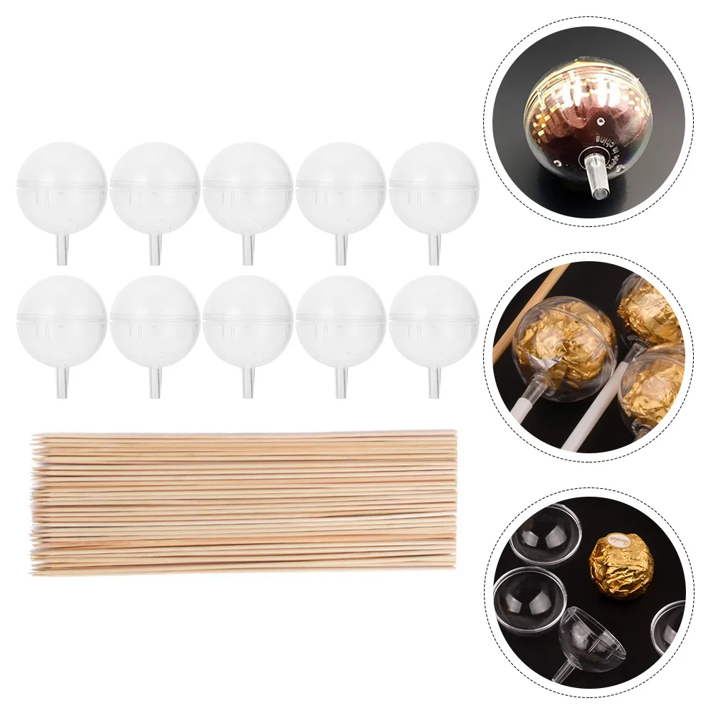 

Plastic Chocolate Ball Holder Case Flower Candy Ball Bouquet Truffle Holder DIY Fixed Base With Wood Sticks