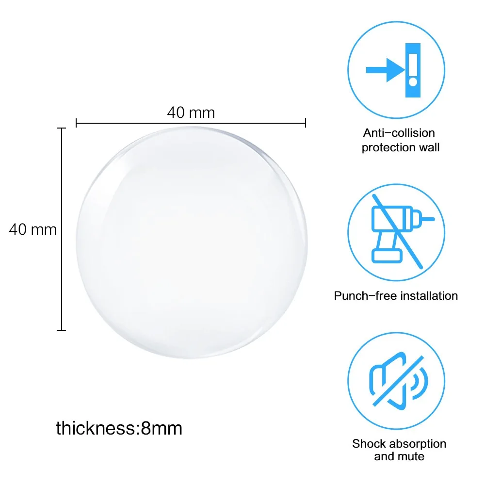 Door Stopper Silicone Door Stopper Door Stopper Bumpers Silicone Rubber Bumpers Silicone Door Sticker Soft Silicone Round Transparent Non-slip Door Stopper Muffler Wall Protector Self-adhesive Door Handle Bumper Protective Plug