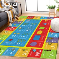 ABC Alphabet Numbers Shapes Children Bedroom Carpet,Educational Learning Fun Game Play Non-slip Boy Girl Area Rug Home Decor Mat 1