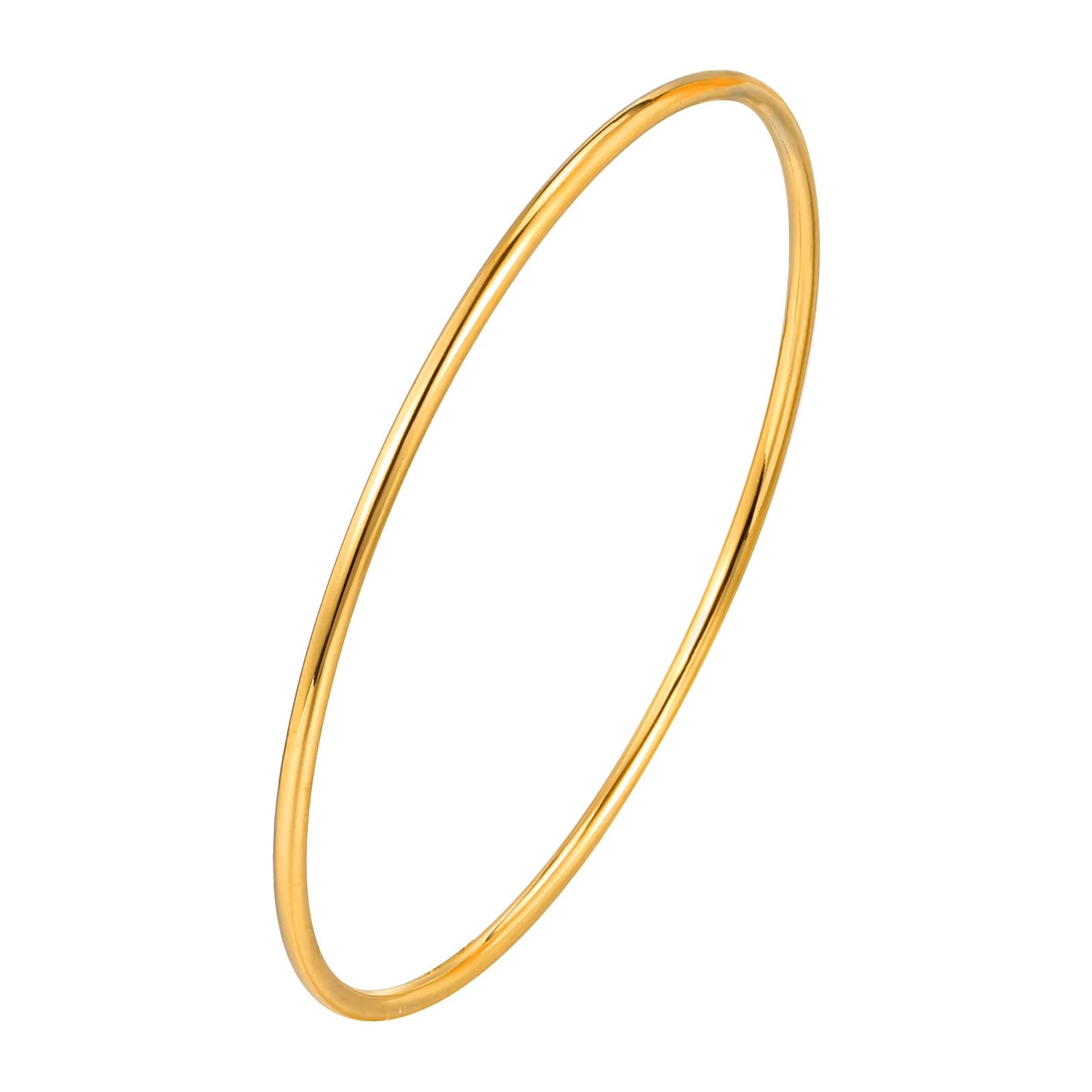 Elegant 18k Gold Plated Glossy Thin Bangle Bracelet