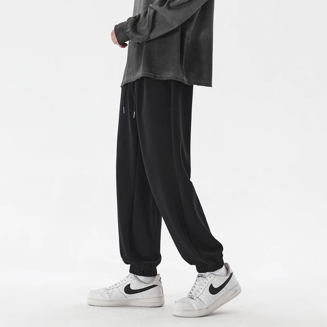 Black Korean Jogger Pants Men  Mens Black Oversize Joggers