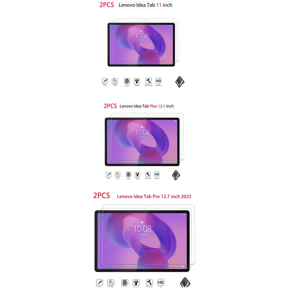 Premium Tempered Glass Screen Protector Set - Clear HD Film