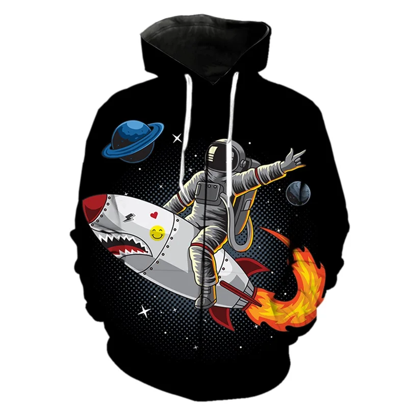 thumbnail image 1 of Sudadera con capucha y cremallera con estampado 3D de astronauta de dibujos animados para hombre, sudaderas informales de gran tamaño, ropa de calle, chaqueta, chándal, 1 of 5
