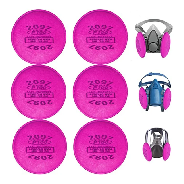 6Db 2097 Szűrők Légzőkészülékhez, Részecskeszűrő 6200, 6800, 7502, 6000, 7503 Az Epoxi Gyanta Légzőkészüléke