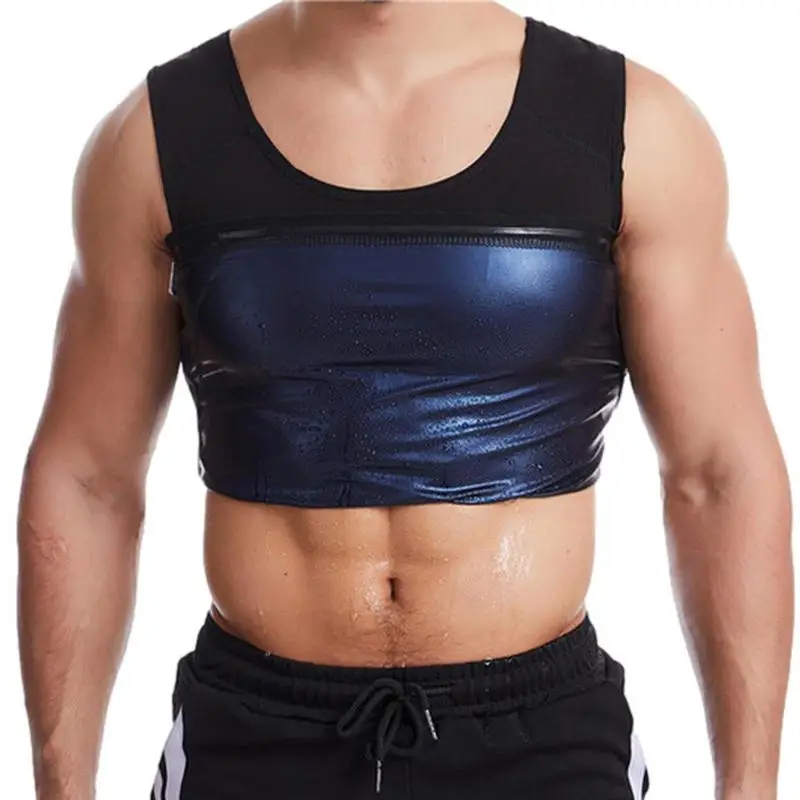 Mens Sauna Vest Breathable Sweat Body Shaper Slimming Waist Trainer Vest Quick-drying Sports Tank Top Shirt Workout Vest No Zip 1