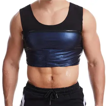 Mens Sauna Vest Breathable Sweat Body Shaper Slimming Waist Trainer Vest Quick-drying Sports Tank Top Shirt Workout Vest No Zip 1