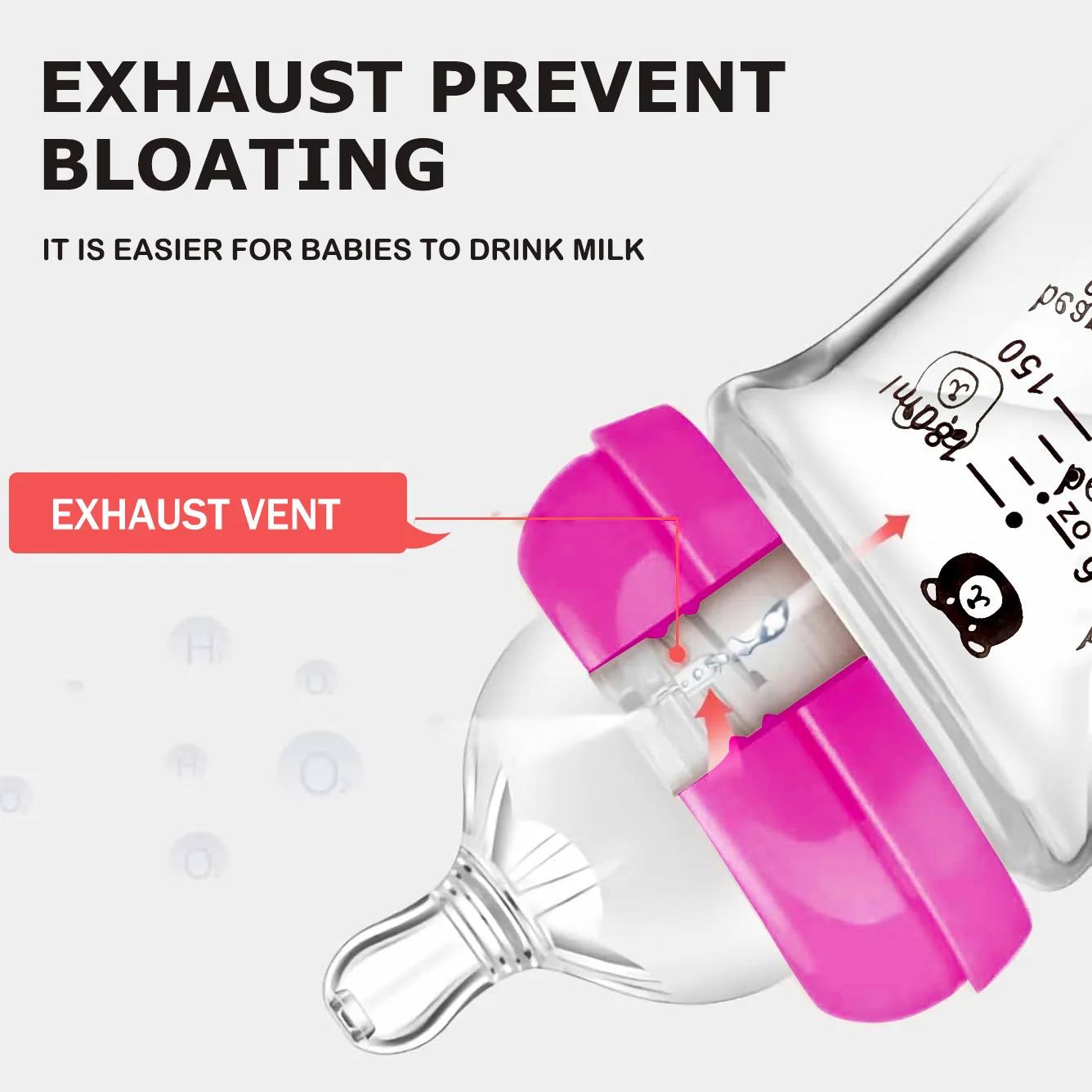180ml Baby glass feeding bottle sippy cup with gravity ball leak proof drop proof silicone protective cover